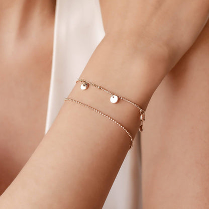 Coin and Bead Chain Bracelet Set