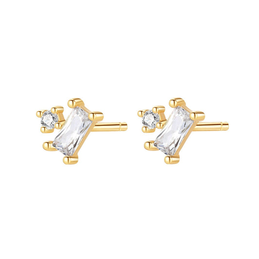 Companion Stud Earrings Sterling Silver Gold