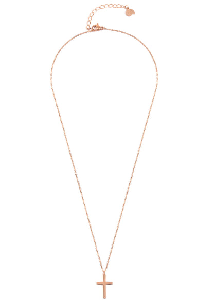 Cross Pendant Necklace Rose Gold