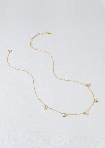 Daisy and Butterfly Necklaces Set Sterling Silver Gold