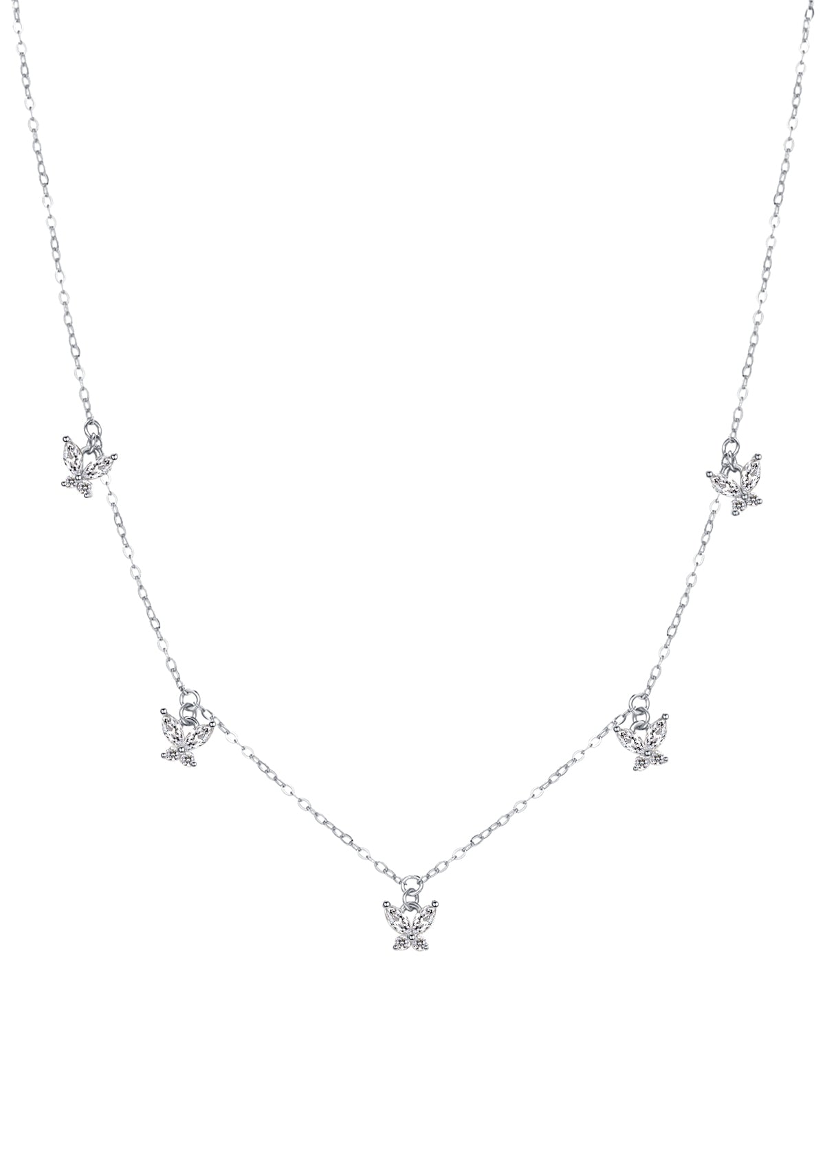 Daisy and Butterfly Necklaces Set Sterling Silver