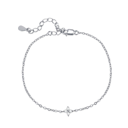 Daisy Pendant Chain Bracelet Sterling Silver