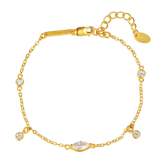 Dazzle Chain Bracelet Sterling Silver Gold