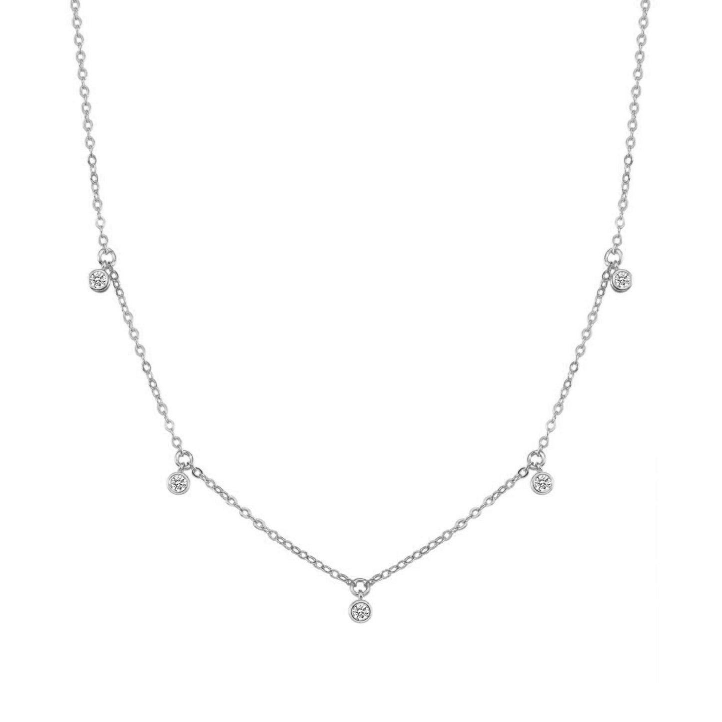 Dazzling Charm Necklace Sterling Silver
