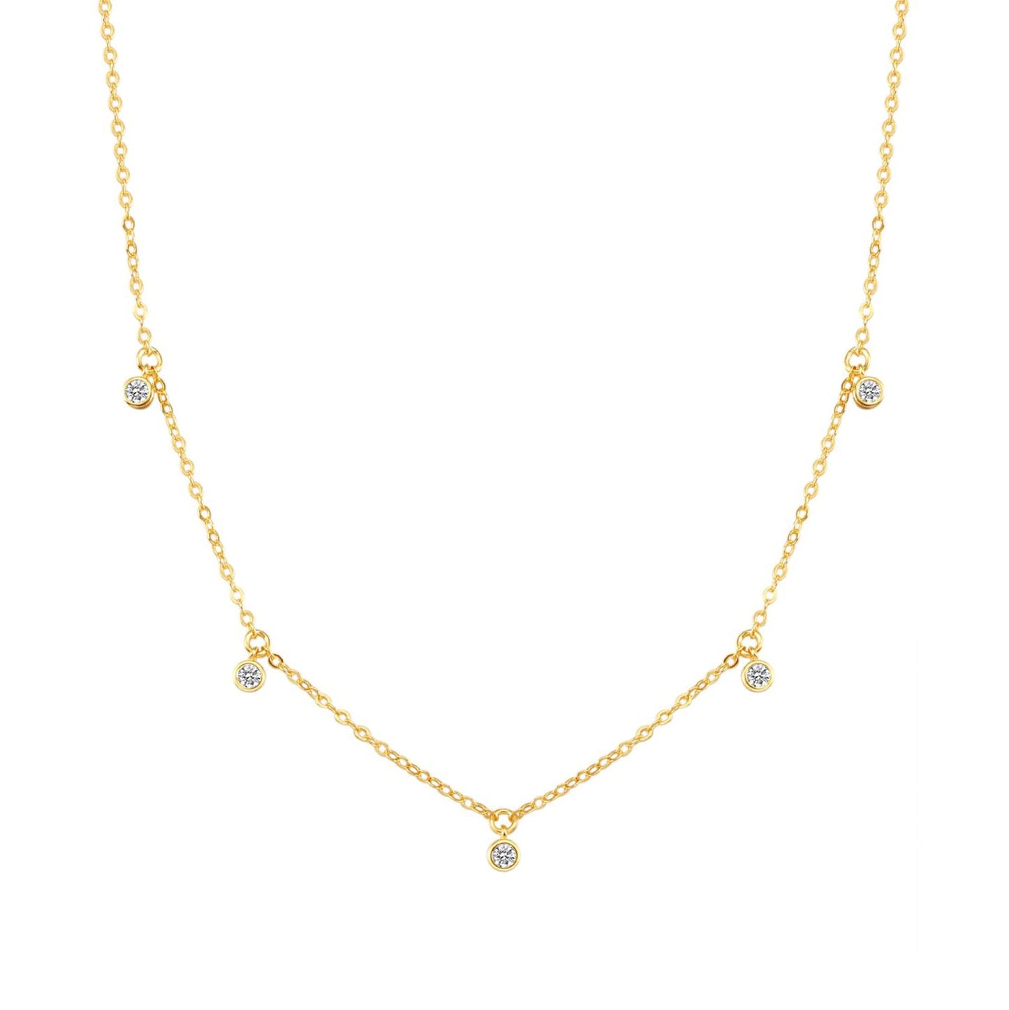 Dazzling Charm Necklace Sterling Silver