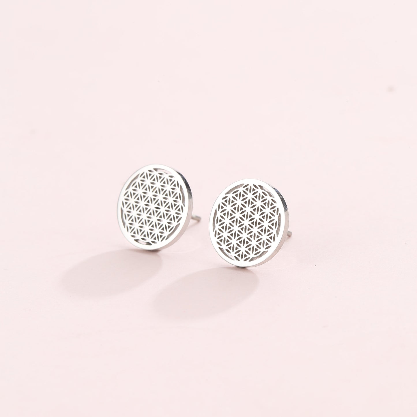 Flower of Life Stud Earrings Gold