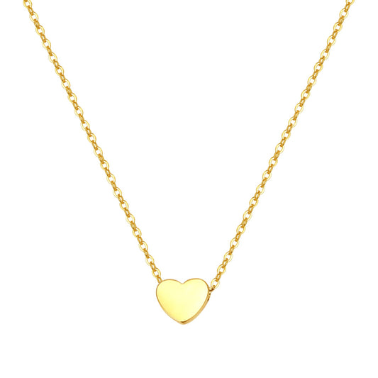 Delicate Heart Pendant Necklace Gold