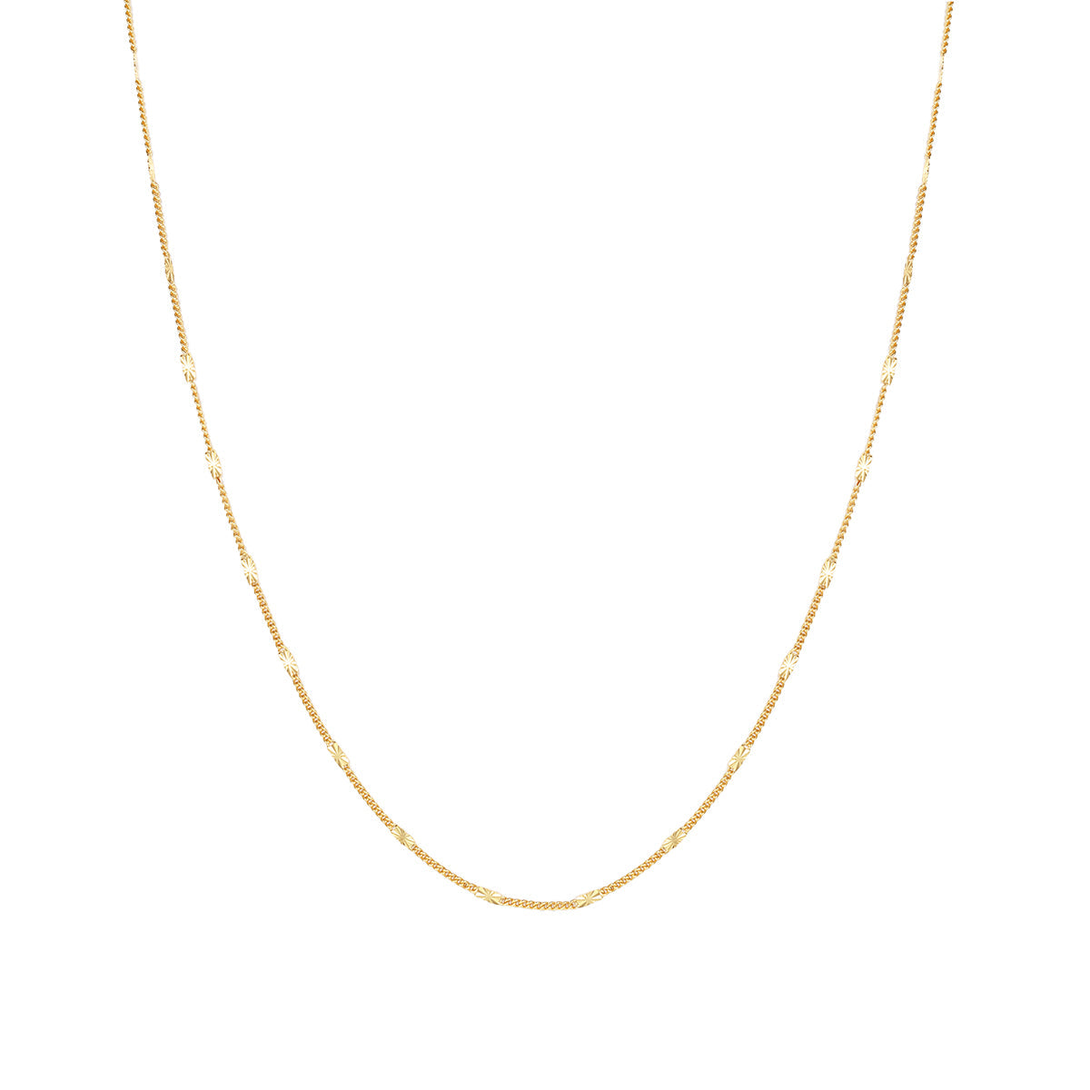Delicate Starburst Chain Necklace Sterling Silver Gold