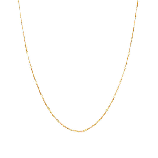 Delicate Starburst Chain Necklace Sterling Silver Gold