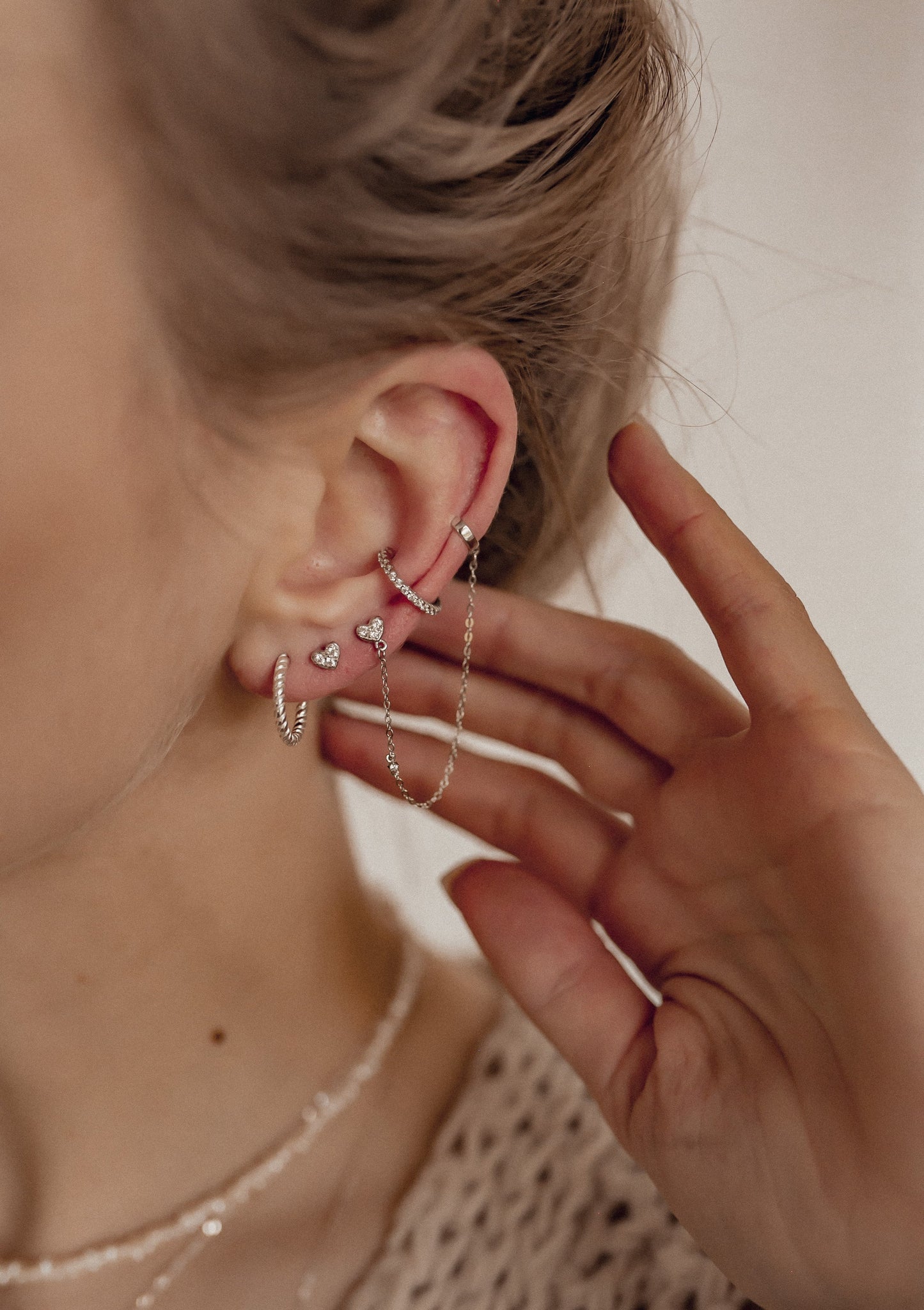 Diamond Ear Cuff Sterling Silver