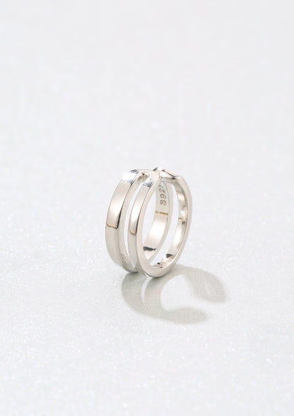 Double Hoop Ear Cuff Sterling Silver