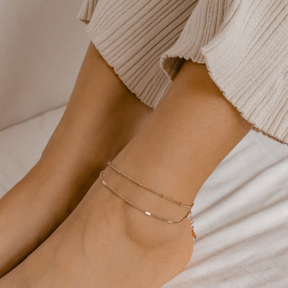 Duo Chain Anklet Rose Gold