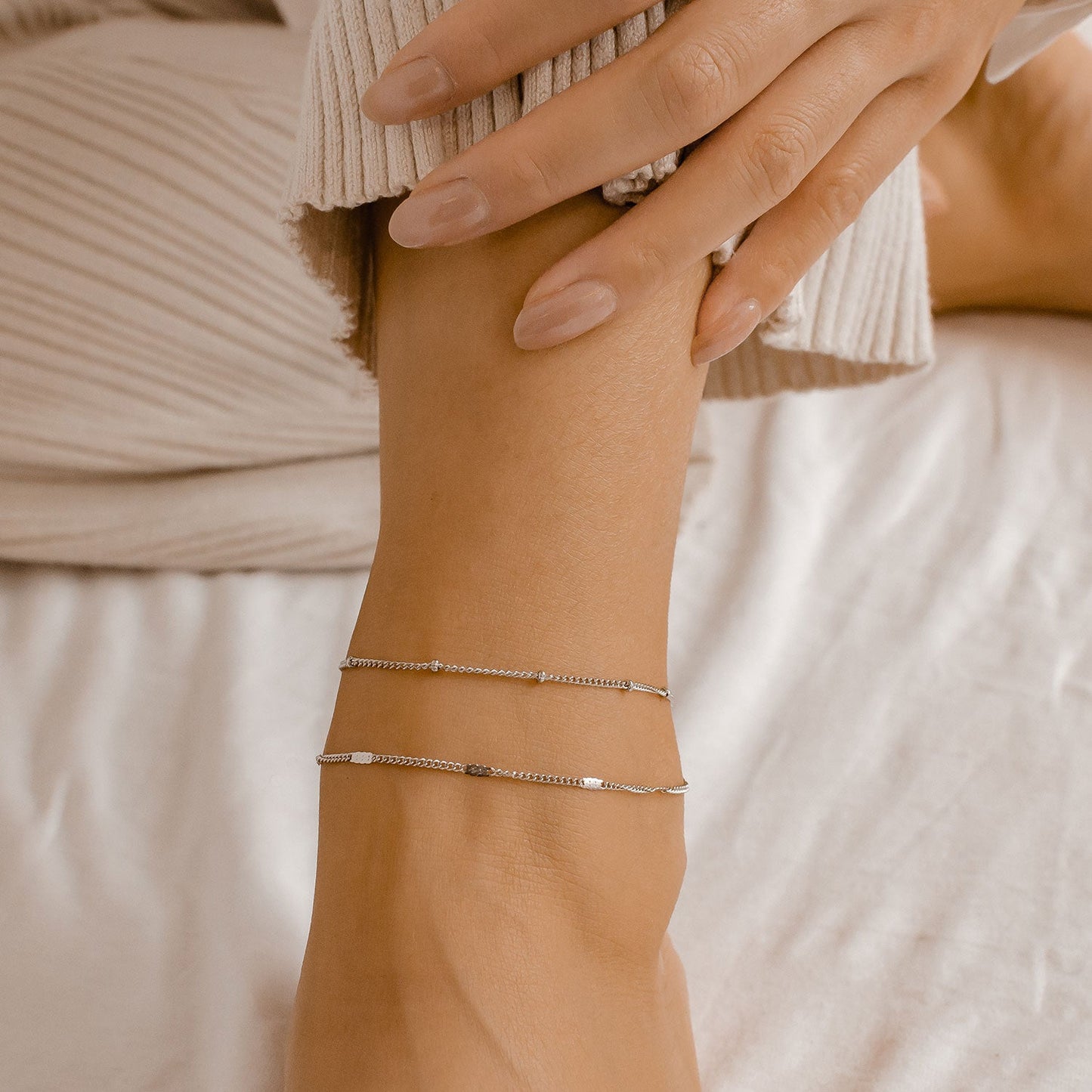 Duo Chain Anklet Silver