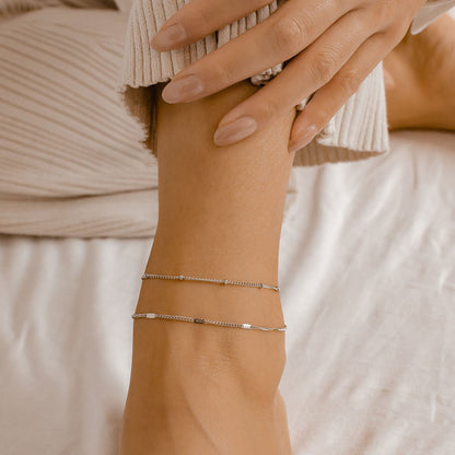 Duo Chain Anklet Silver