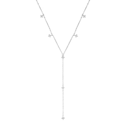 Ellipse Y Chain Necklace Sterling Silver Gold