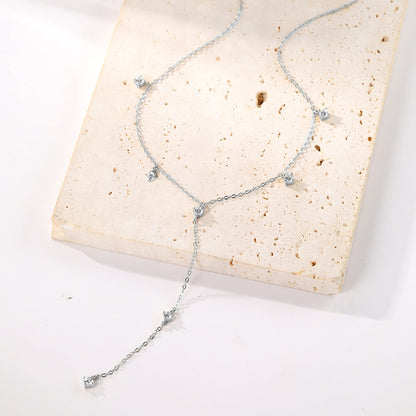 Ellipse Y Chain Necklace Sterling Silver Gold