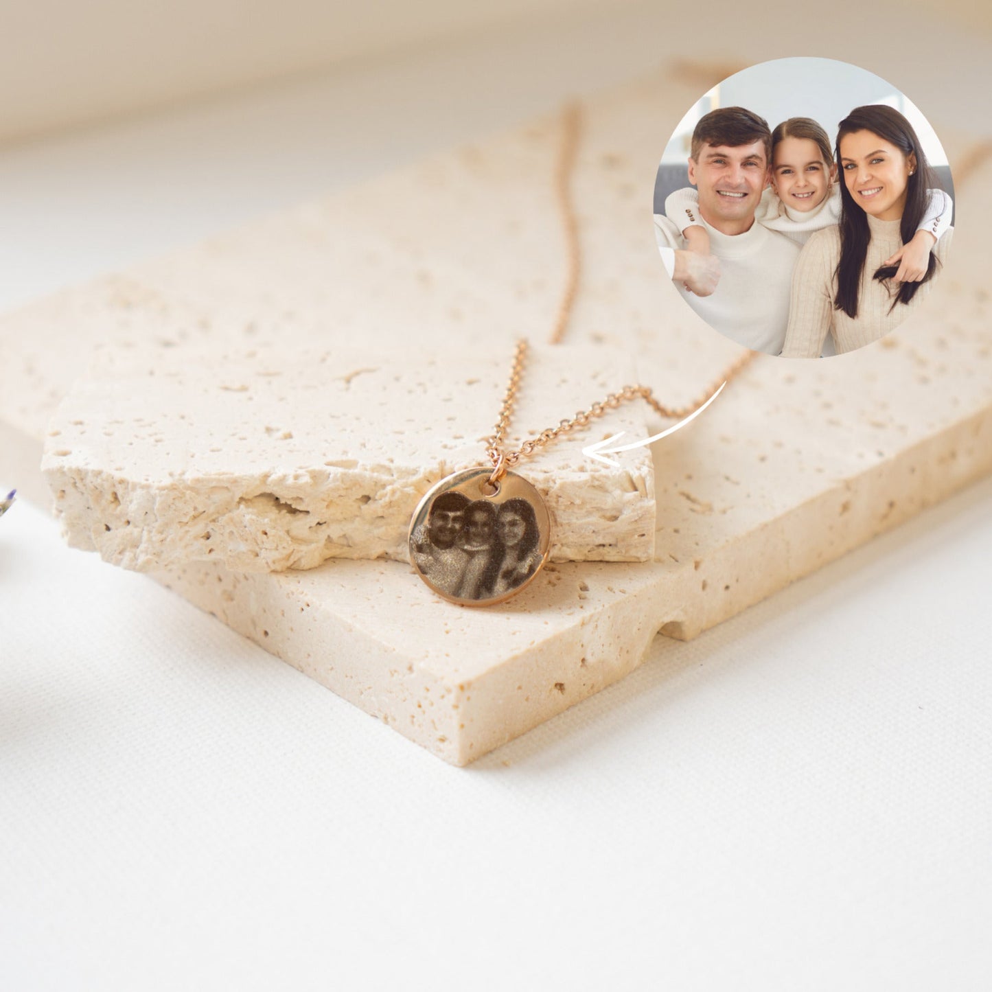 Engraved Photo Necklace Waterproof