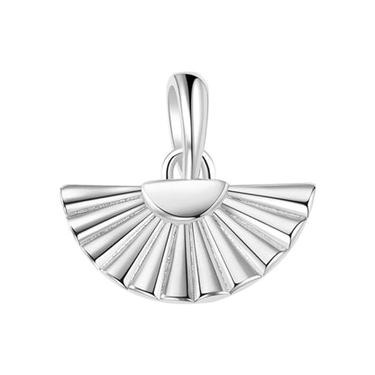Fan Pendant Necklace Sterling Silver