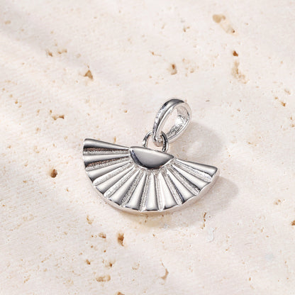 Fan Pendant Necklace Sterling Silver