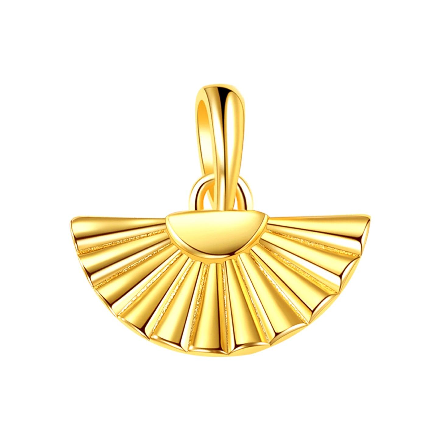 Fan Pendant Necklace Sterling Silver