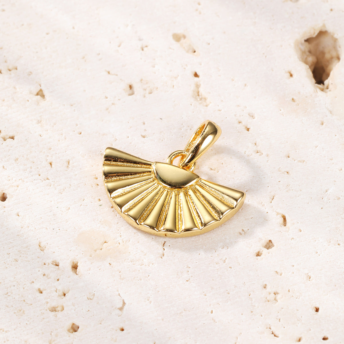 Fan Pendant Necklace Sterling Silver