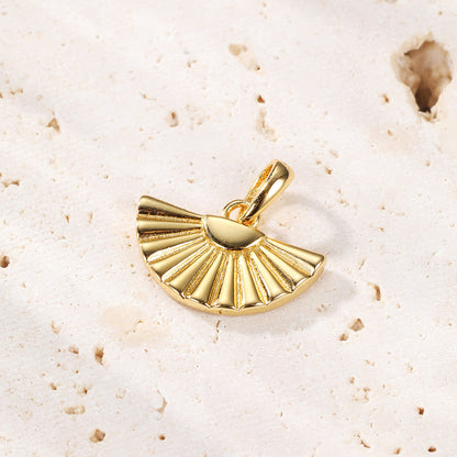 Fan Pendant Necklace Sterling Silver