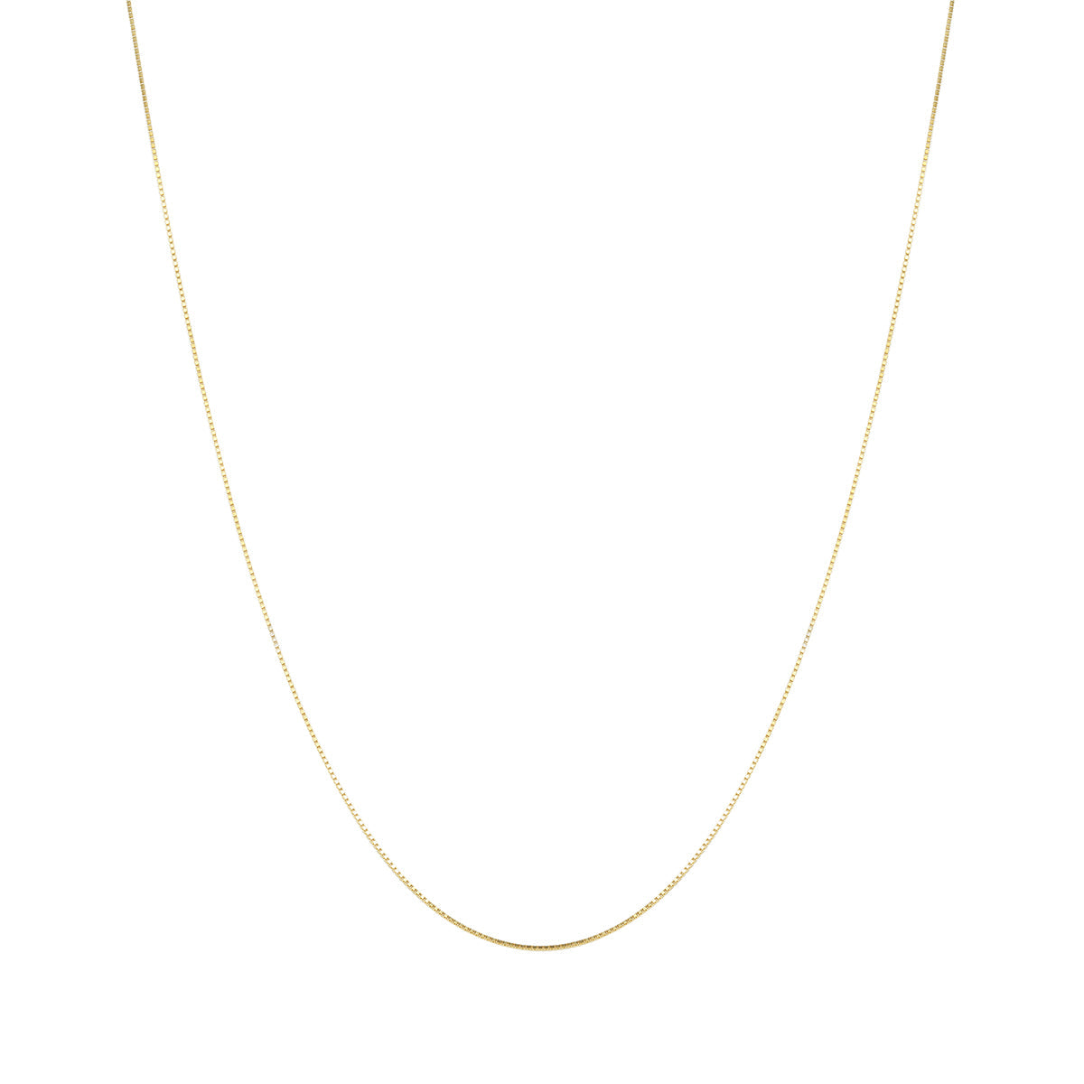 Fine Box Chain Necklace Sterling Silver Gold