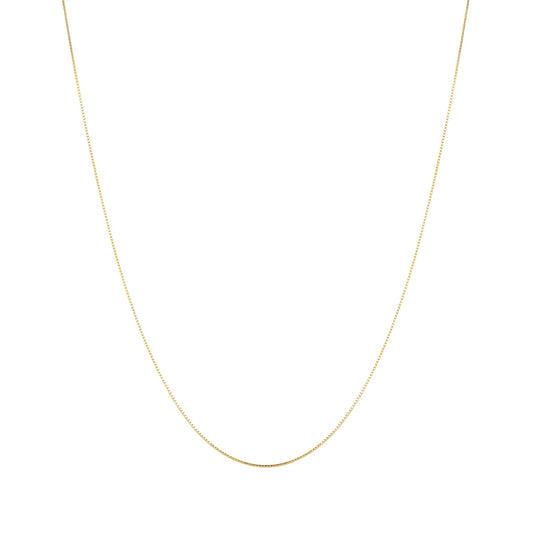 Fine Box Chain Necklace Sterling Silver Gold
