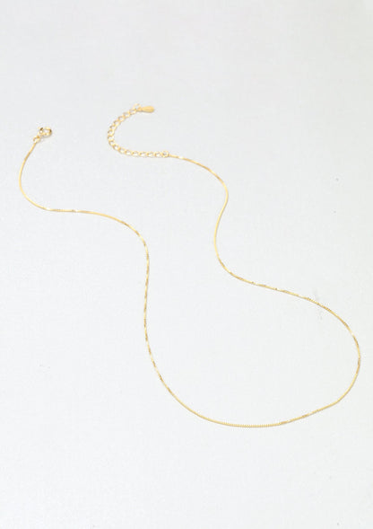 Fine Box Chain Necklace Sterling Silver Gold