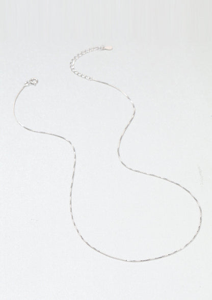 Fine Box Chain Necklace Sterling Silver