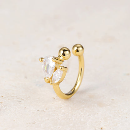 Fire Spark Ear Cuff Sterling Silver Gold