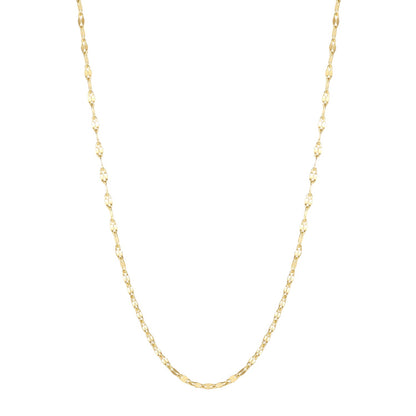 Flattened Rolo Chain Necklace Gold