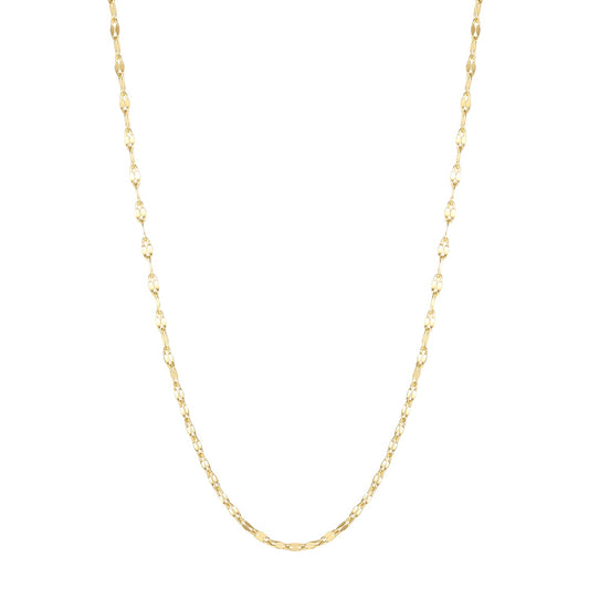 Flattened Rolo Chain Necklace Gold
