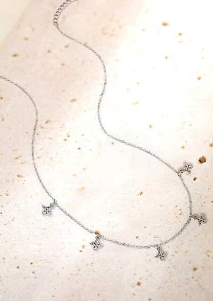 Floret Charm Necklace Sterling Silver