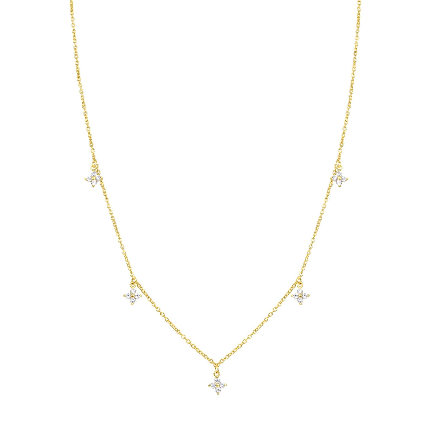 Floret Charm Necklace Sterling Silver