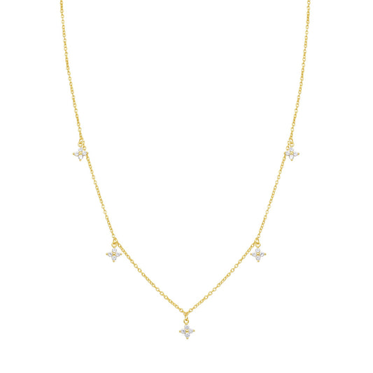 Floret Charm Necklace Sterling Silver