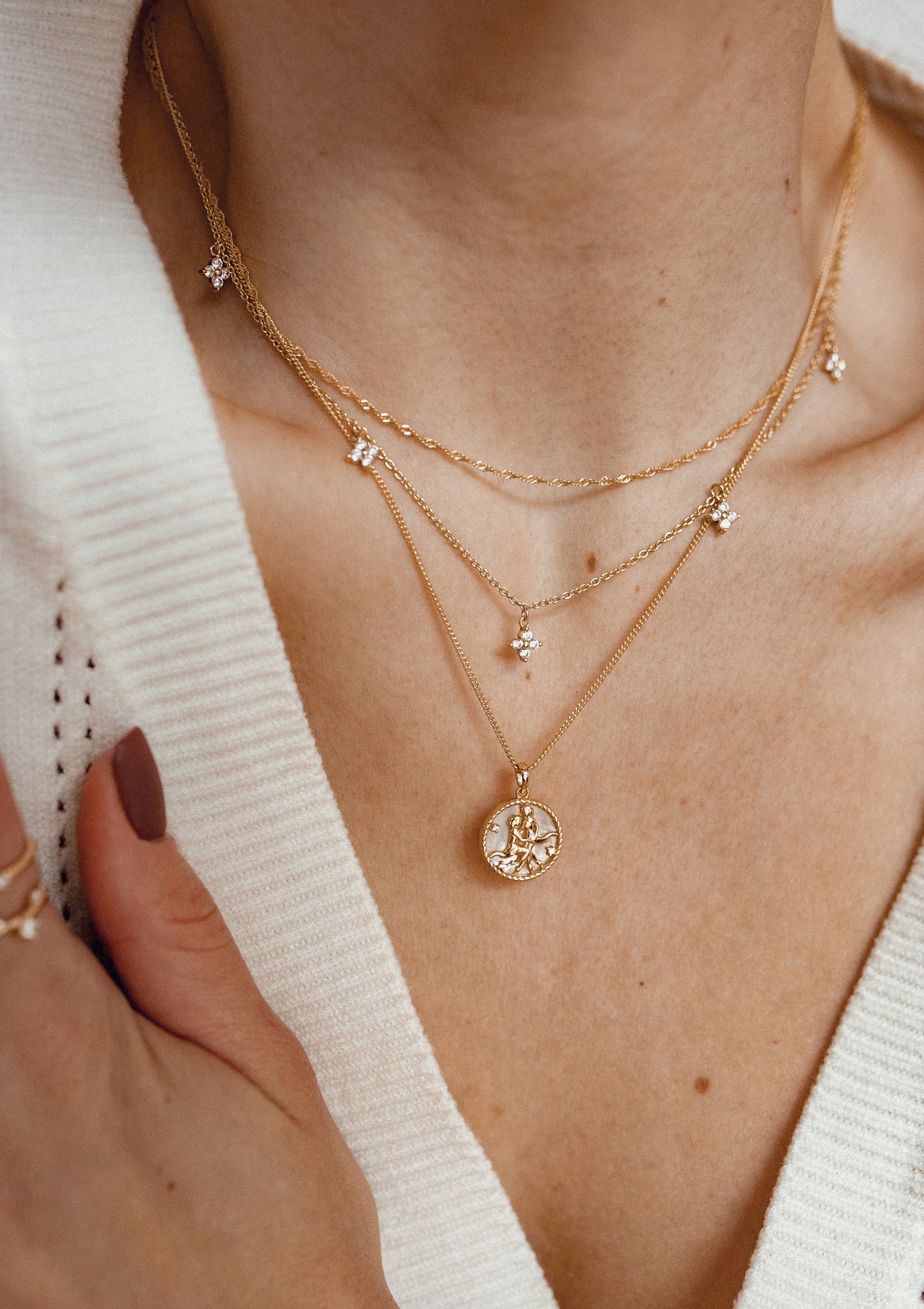 Floret Charm Necklace Sterling Silver