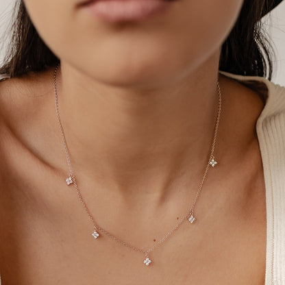 Floret Charm Necklace Sterling Silver