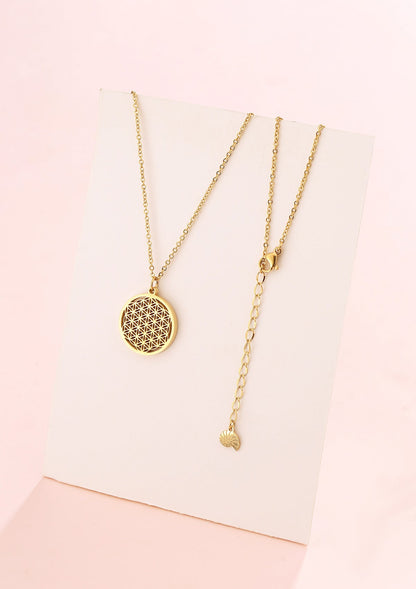 Flower of Life Pendant Necklace Gold