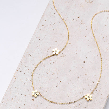 Forget-Me-Not Charm Necklace Gold
