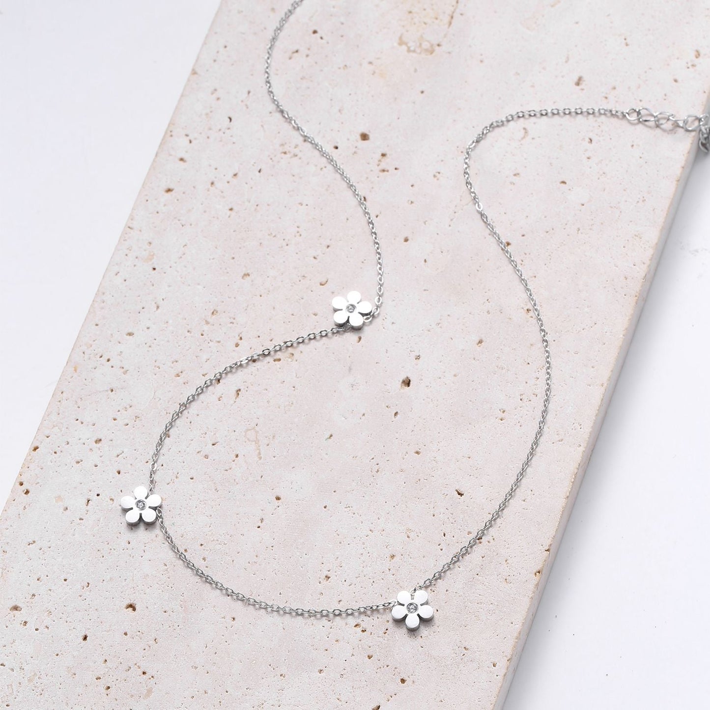 Forget-Me-Not Charm Necklace Silver