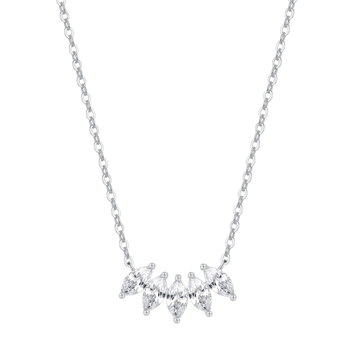 Gemstone Blossom Necklace Sterling Silver