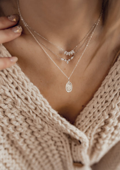 Gemstone Blossom Necklace Sterling Silver