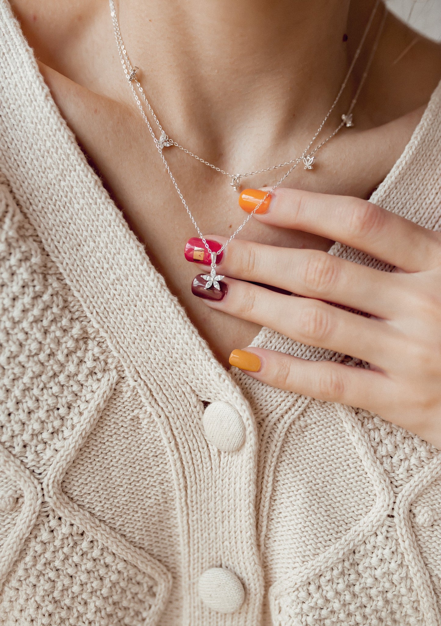 Butterfly Pendant Necklace Sterling Silver