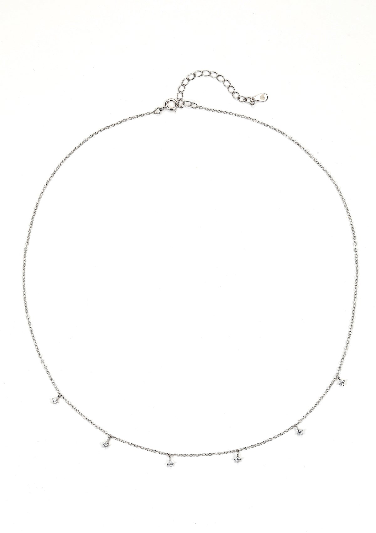 Gemstone Charm Necklace Sterling Silver