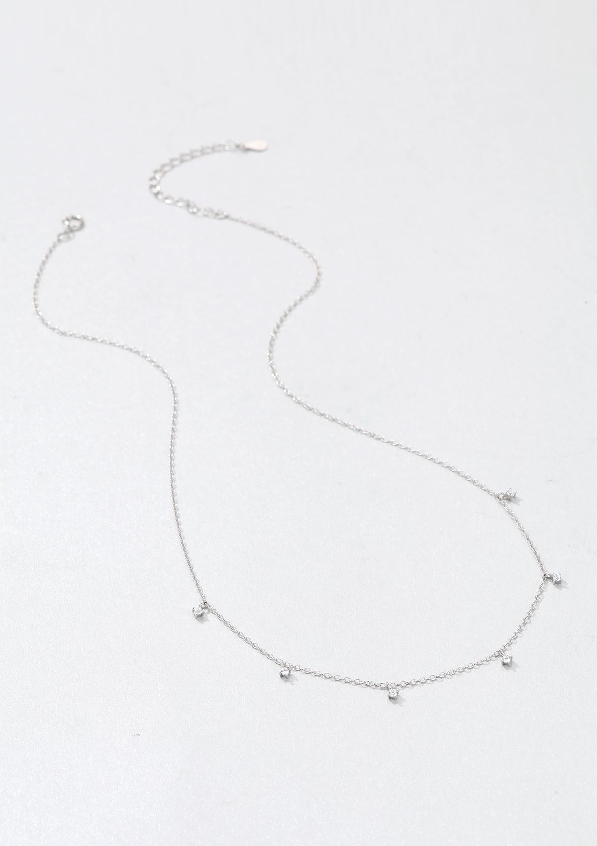 Gemstone Charm Necklace Sterling Silver