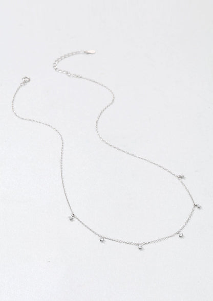 Gemstone Charm Necklace Sterling Silver