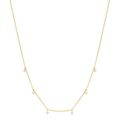 Gemstone Charm Necklace Sterling Silver