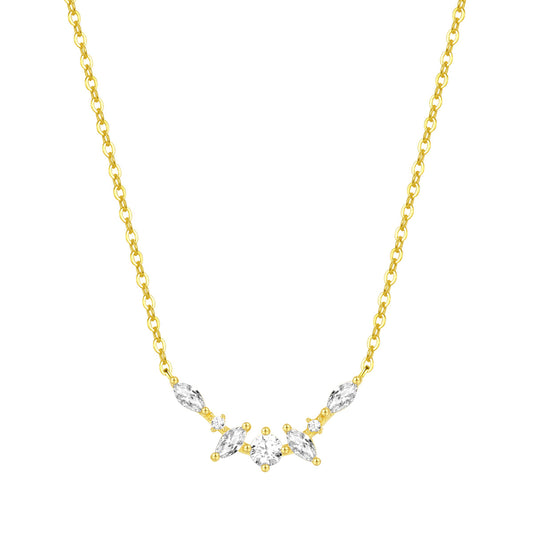 Gemstone Fireworks Necklace Sterling Silver Gold