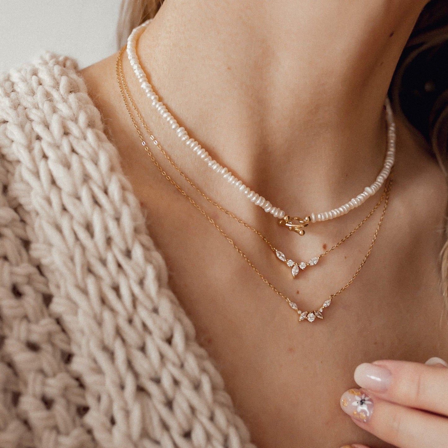 Gemstone Fireworks Necklace Sterling Silver Gold